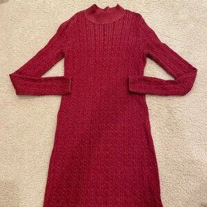 Abercrombie & Fitch Cable-Knit Red Sweater Dress, Size M. Great winter dress